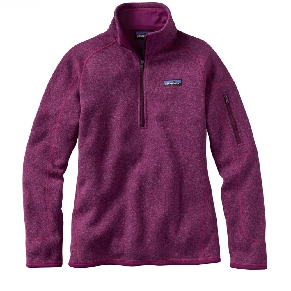 Patagonia Women's half zip Fleece Sweater purple burgundy